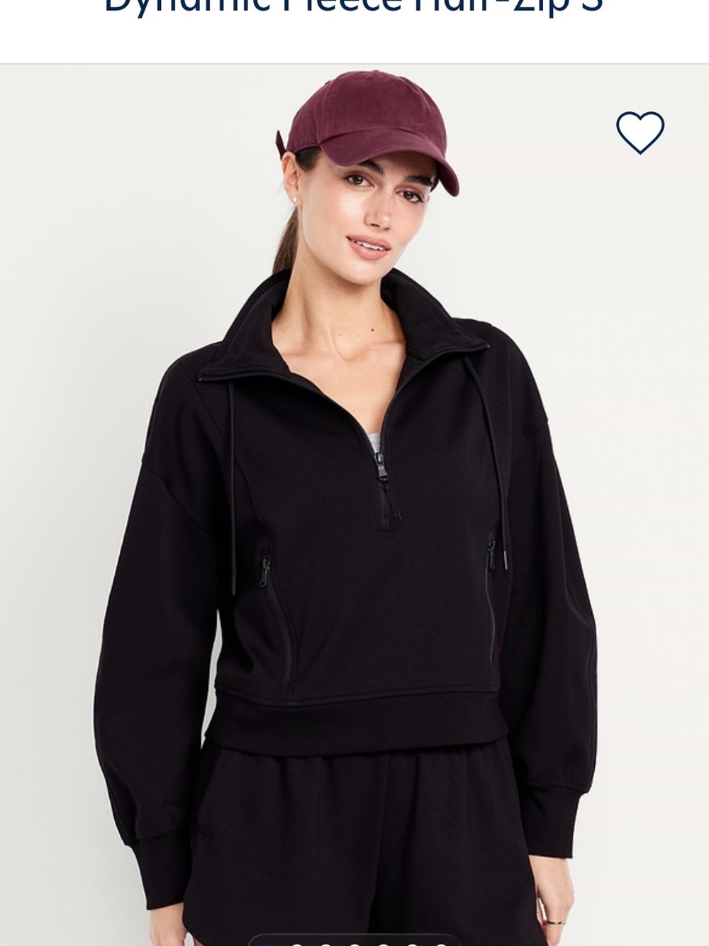 Old Navy Black Half-Zip Pullover Sweatshirt